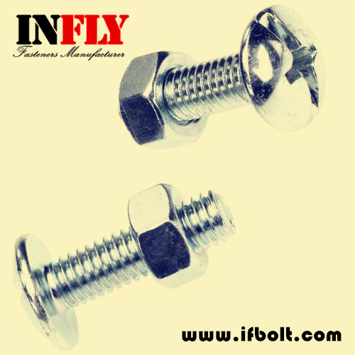 NFE 25129 Roofing Bolt-mushroom head with slot machine screw