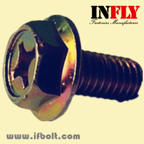 Phillips Hex Flange Bolt- Hexagon head flange screw with cutting point